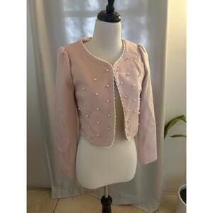 Alpha Eden Network & Fitch Korea Pearl Blush Wool Cropped Jacket - Size small
